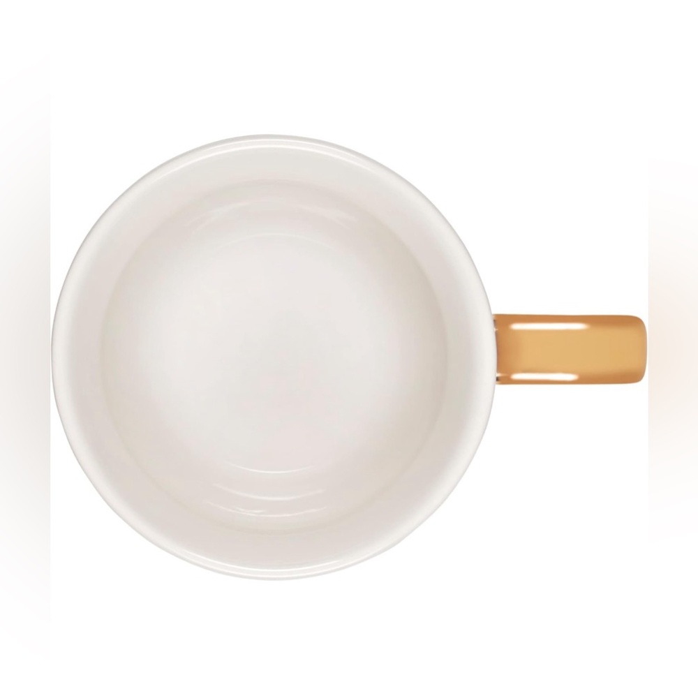 Le Creuset Noël Collection X-Large Joyeux Mug, 20 oz., White w/ Gold Handle, NWT - Picture 4 of 5
